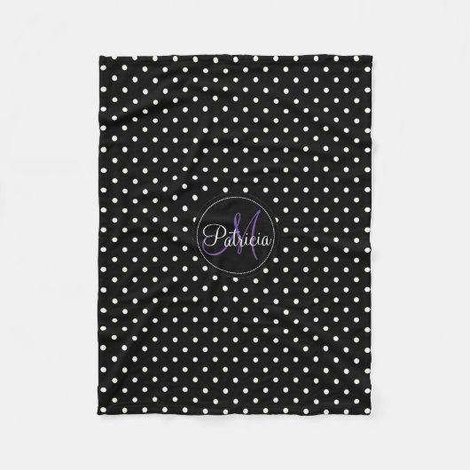 Moderne en minimalistische zwarte en witte poolpun fleece deken (Voorkant)