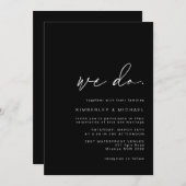 Moderne en minimalistische zwarte en witte uitnodi kaart (Voorkant / Achterkant)