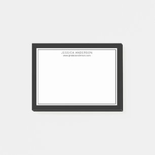 Moderne en minimalistische zwarte grenzen op maat post-it® notes