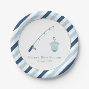 Moderne en Mooie Visserij Baby Shower Benodigdhede Papieren Bordje