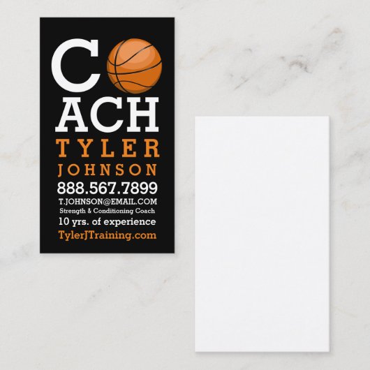 Moderne en oude Basketball Coach Visitekaartje (Voorkant / Achterkant)