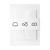 Moderne en oude Initiaal Black White Wedding Uitnodigingen Wikkel (Voorkant Voorbeeld)