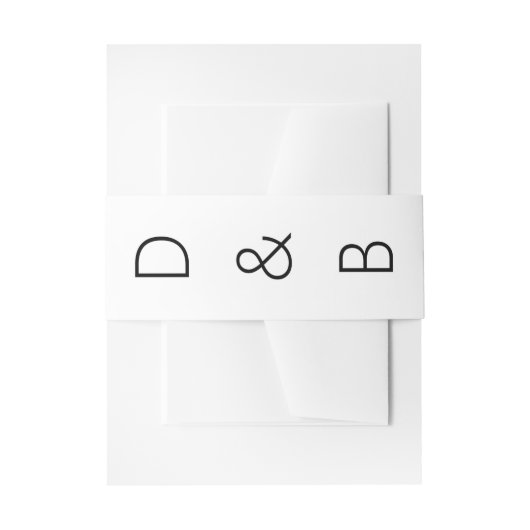 Moderne en oude Initiaal Black White Wedding Uitnodigingen Wikkel (Voorkant Voorbeeld)