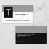 Moderne en oude monogram visitekaartje (Voorkant / Achterkant)