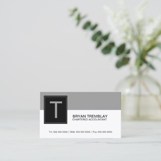 Moderne en oude monogram visitekaartje (Staand voorkant)