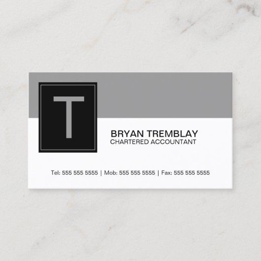 Moderne en oude monogram visitekaartje (Voorkant)