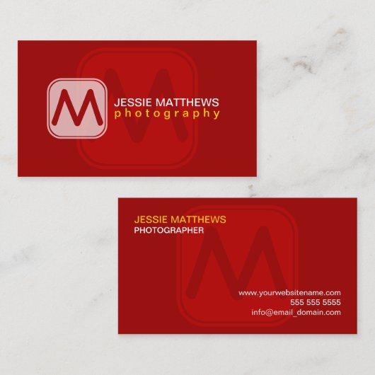 Moderne en oude monogram visitekaartje (Voorkant / Achterkant)