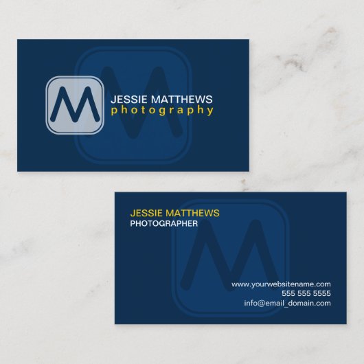 Moderne en oude monogram visitekaartje (Voorkant / Achterkant)