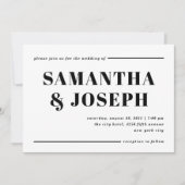 Moderne en oude typografie | Minimale bruiloft Kaart (Voorkant)