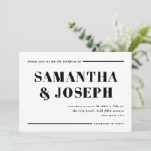 Moderne en oude typografie | Minimale bruiloft Kaart (Staand voorkant)