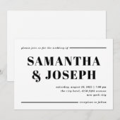 Moderne en oude typografie | Minimale bruiloft Kaart (Voorkant / Achterkant)