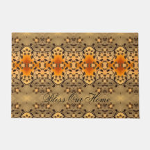 Moderne en prachtige bloemige deurmat