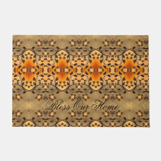 Moderne en prachtige bloemige deurmat (Voorkant)