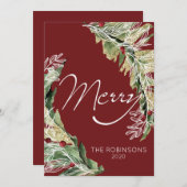 Moderne en prettige feestdag in Berry-kaart Feestdagenkaart (Voorkant / Achterkant)