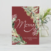 Moderne en prettige feestdag in Berry-kaart Feestdagenkaart (Staand voorkant)