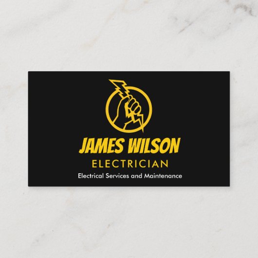 Moderne en  professionele elektricien visitekaartje (Achterkant)