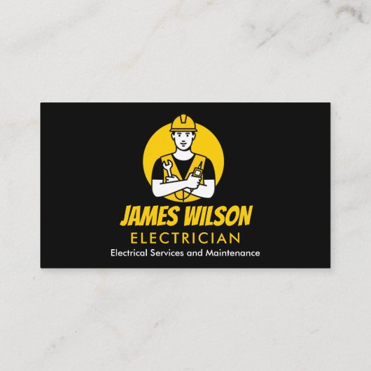 Moderne en professionele elektricien visitekaartje (Achterkant)