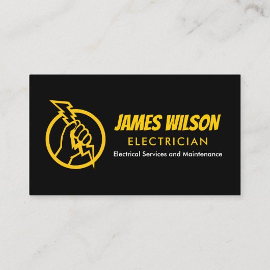 Moderne en  professionele elektricien visitekaartje (Achterkant)