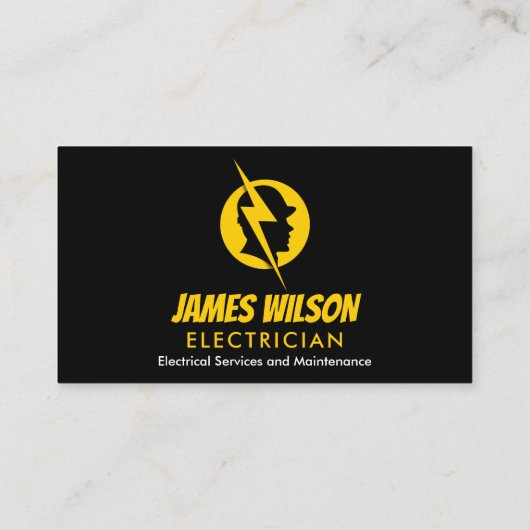 Moderne en  professionele elektricien visitekaartje (Achterkant)