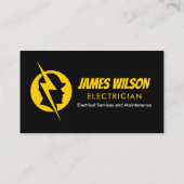 Moderne en  professionele elektricien visitekaartje (Achterkant)