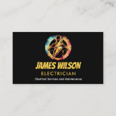Moderne en  professionele elektricien visitekaartje (Achterkant)