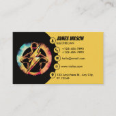 Moderne en  professionele elektricien visitekaartje (Voorkant)