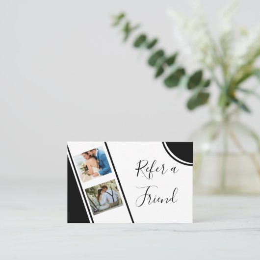 Moderne en professionele fotograaf aanbevelingskaartje (Staand voorkant)