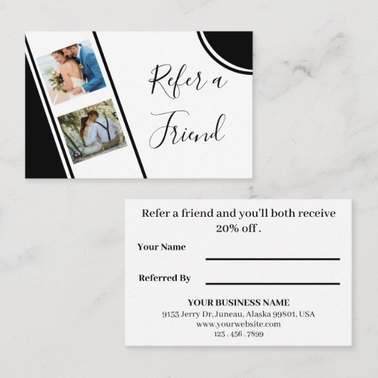 Moderne en professionele fotograaf aanbevelingskaartje (Voorkant / Achterkant)