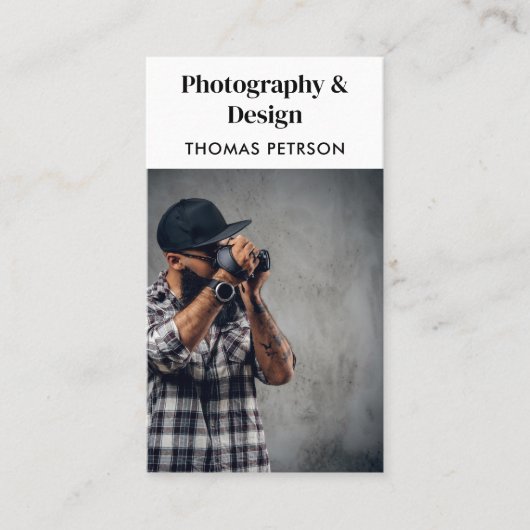 Moderne en professionele fotograaf QR-code Visitekaartje (Voorkant)