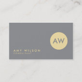 Moderne en professionele lichte grijs en crème visitekaartje (Voorkant)