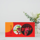 Moderne en rustieke Haan Jaar Foto kaart (Staand voorkant)