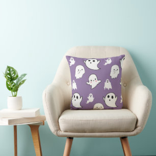Moderne en Schattige Geesten Paarse Halloween Kussen