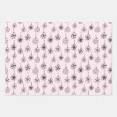 Moderne en Schattigee Sneeuwvlok Ornamenten Kerst Inpakpapier Vel (Voorkant)