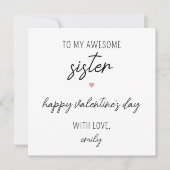 Moderne en Schattigee Valentijnsdag Kaart voor Zus (Voorkant)