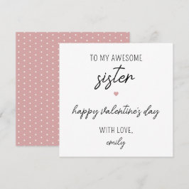 Moderne en Schattigee Valentijnsdag Kaart voor Zus