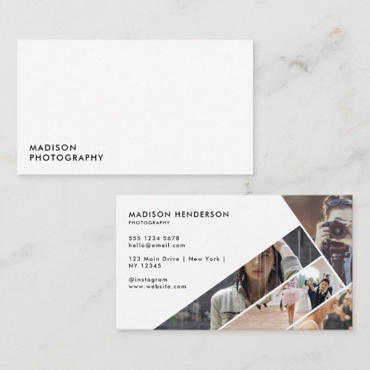 Moderne en schone fotografie visitekaartje (Voorkant / Achterkant)