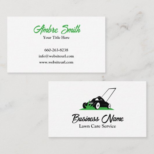 Moderne en schone gazonzorg visitekaartje (Voorkant / Achterkant)
