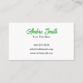 Moderne en schone gazonzorg visitekaartje (Voorkant)