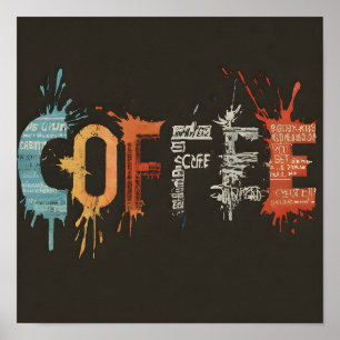 Moderne en stijlvolle abstracte koffie kunst koffi poster