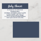 Moderne en stijlvolle Baby shower Ticket-uitnodigi Visitekaartje (Voorkant / Achterkant)