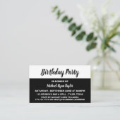 Moderne en stijlvolle 'Birthday Party'-ticket Visitekaartje (Staand voorkant)