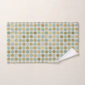 Moderne en stijlvolle Blauwgroen goudbruine Stippe Bad Handdoek (Handdoek)