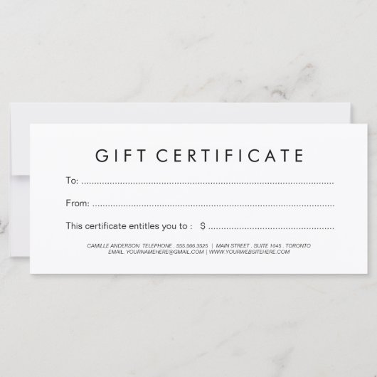 Moderne en stijlvolle Gold- en zwarte-cadeaubon (Achterkant)