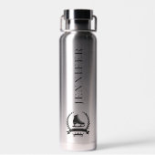 Moderne en stijlvolle ijsschaatser vrouw gepersona waterfles (Achterkant)