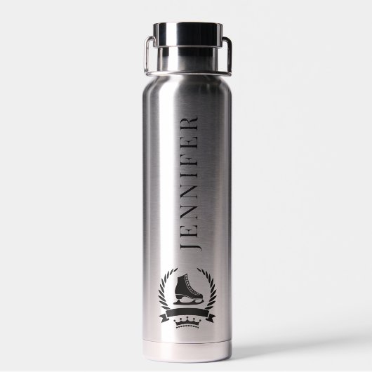 Moderne en stijlvolle ijsschaatser vrouw gepersona waterfles (Achterkant)