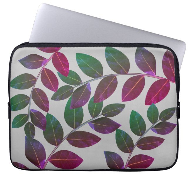 Moderne en stijlvolle laurierbladeren laptop sleeve (Voorkant)