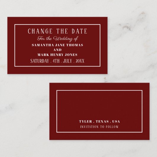 Moderne en stijlvolle, om het even welke kleur, ve informatiekaartje (Voorkant / Achterkant)