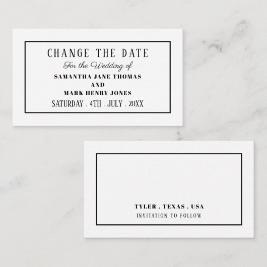 Moderne en stijlvolle, om het even welke kleur, ve informatiekaartje (Voorkant / Achterkant)