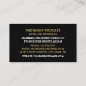 Moderne en stijlvolle pooster, podcast visitekaartje (Achterkant)