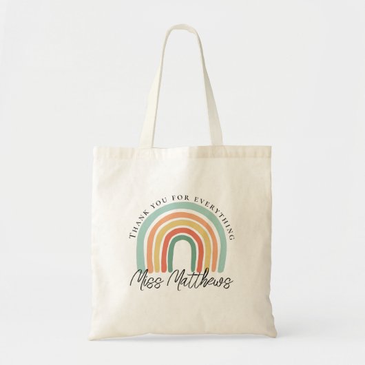 Moderne en stijlvolle regenboogleraar Dank je cade Tote Bag (Voorkant)